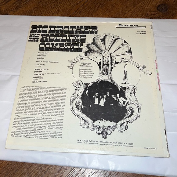 Vintage Big Brother and the Holding Company Janis Joplin 1967 Vinyl Record - Picture 3 of 7